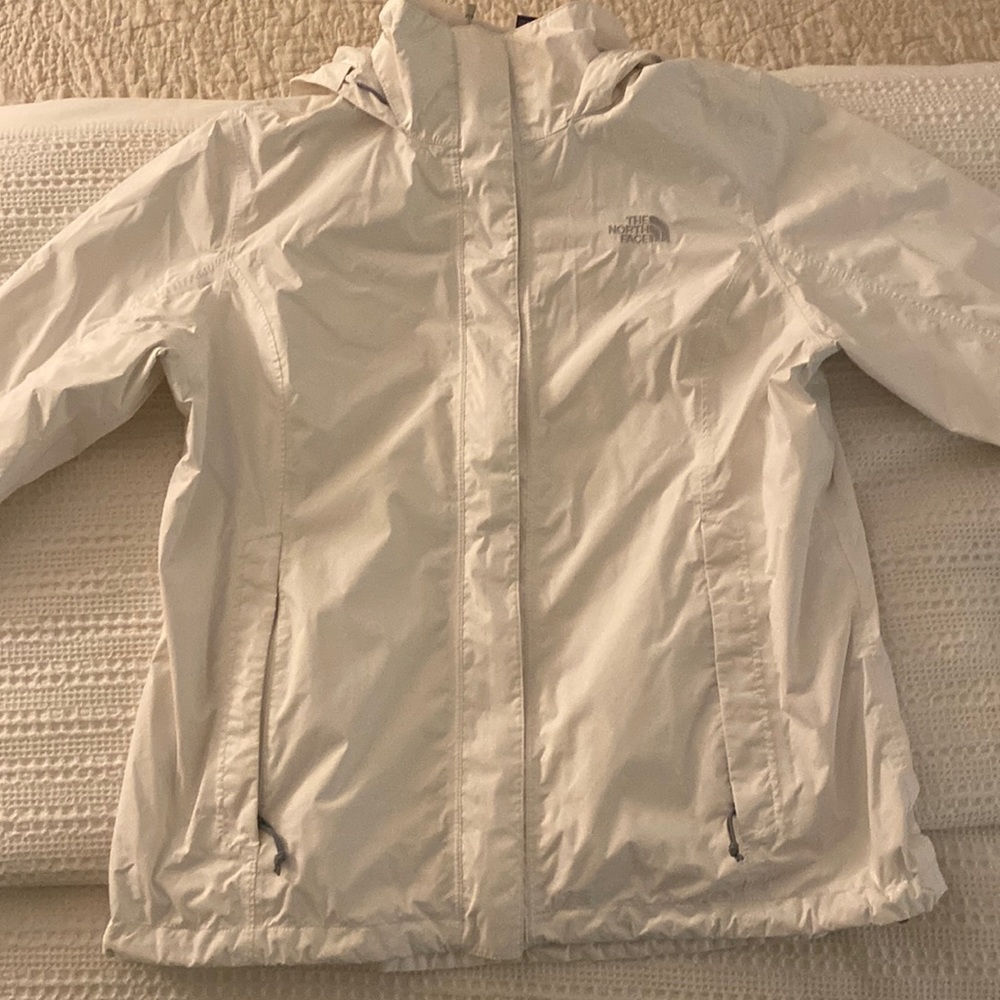 White North face Rain Jacket